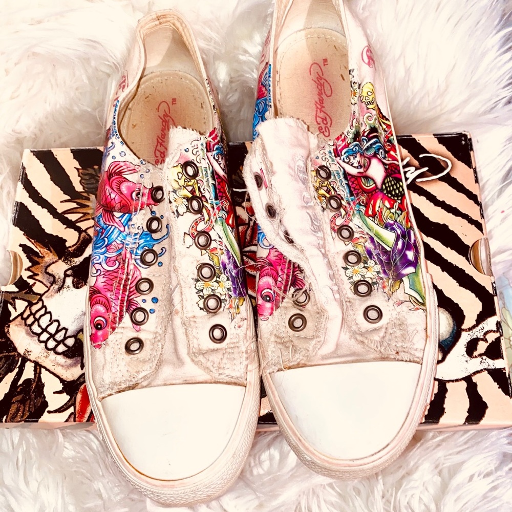 Ed Hardy mermaid sneakers